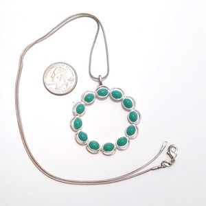 Faux turquoise circle necklace